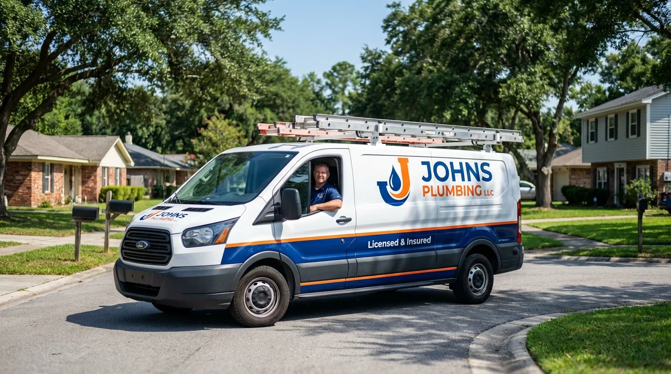 Johns Plumbing LLC service van in Bessemer, AL