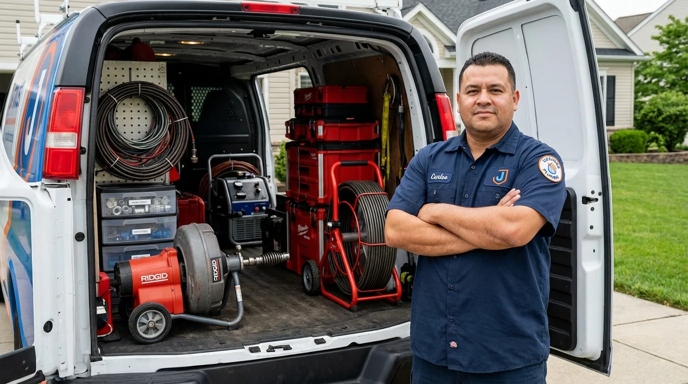Professional drain cleaning equipment and Johns Plumbing LLC plumber in Bessemer