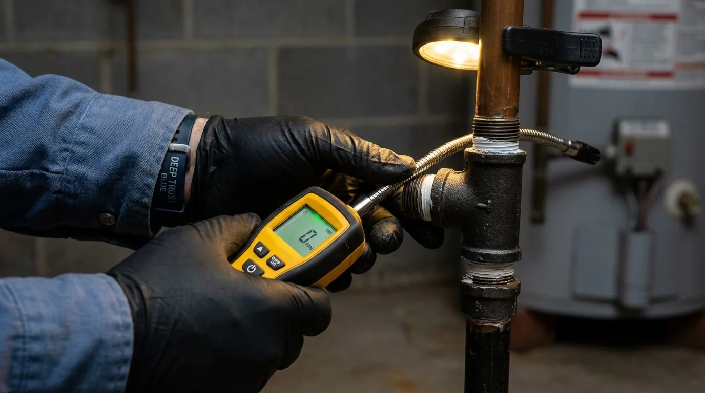 Gas leak detection with electronic sniffer by Johns Plumbing LLC in Bessemer
